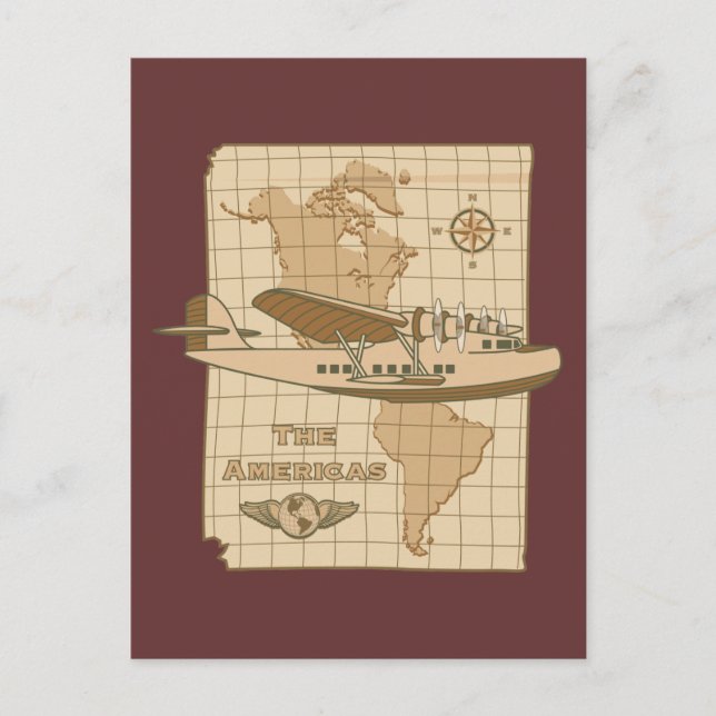 Retro Airplane Postcard (Front)