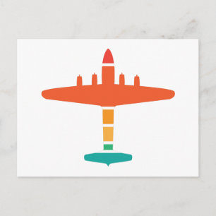 retro airplane postcard