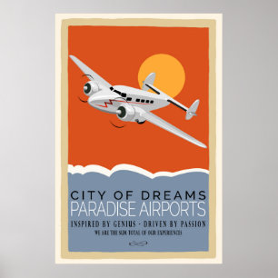 Retro Airplane Poster