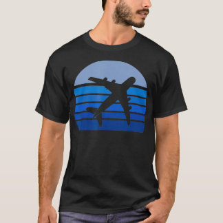 Retro Airplane Silhouette Pilot Aviation Flight At T-Shirt