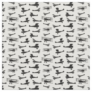 Retro Airplane Silhouettes Vintage Aircraft Shapes Fabric
