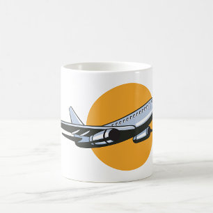 Retro Airplane Vintage Jet Travel Art Design  Coffee Mug