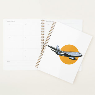 Retro Airplane Vintage Jet Travel Art Design  Planner