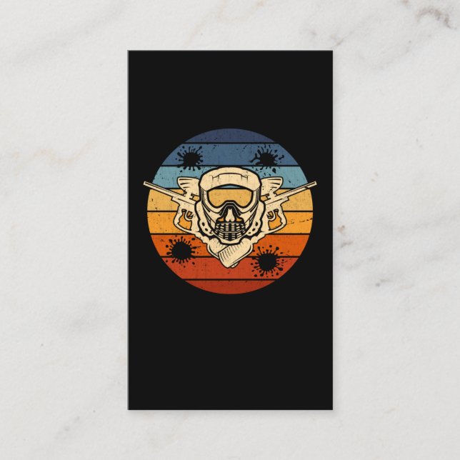 Retro Airsoft Match Paintball Player Business Card (Front)