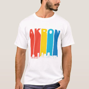 Retro Akron Ohio Skyline T-Shirt