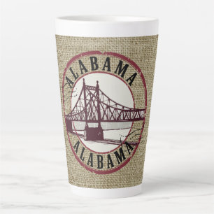  Retro Alabama Bridge Stamp  Latte Mug