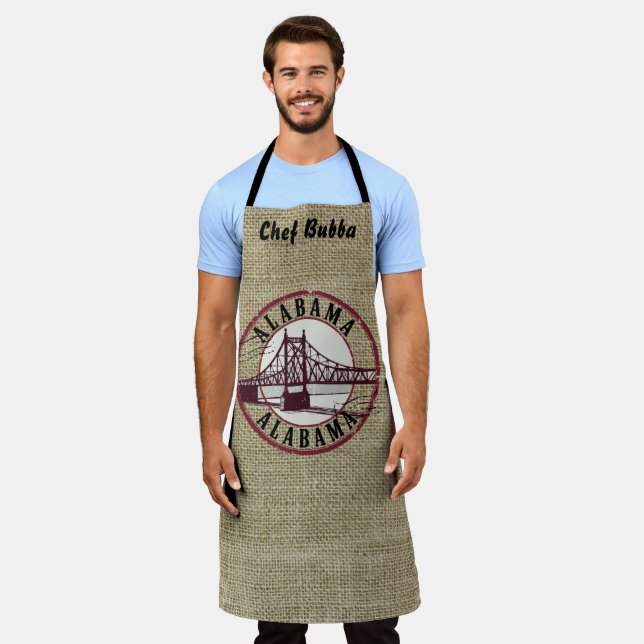  Retro Alabama Bridge Stamp Personalized Apron (Worn)