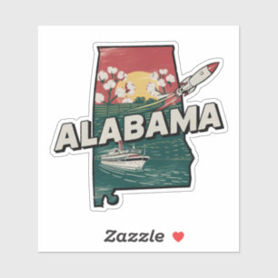 Retro Alabama State Car Sticker