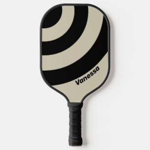 Retro Alabaster Three Circle Stripe with Name Pickleball Paddle