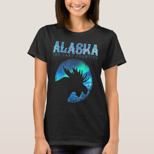 Retro Alaska AK Moose Northern Light Mountain Last T-Shirt