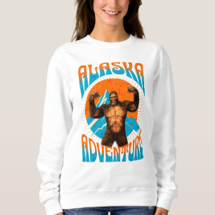 Retro Alaska Sasquatch Mountain Adventure Sweatshirt