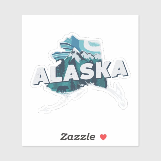 Retro Alaska State Sticker (Sheet)