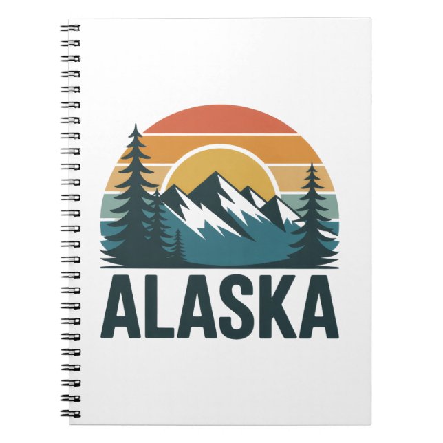 Retro Alaska Sunset Adventure  Notebook (Front)