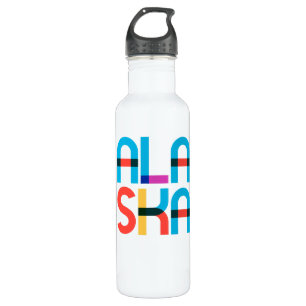 Retro Alaska Sunset Colourful 80s Pop Art Type 710 Ml Water Bottle