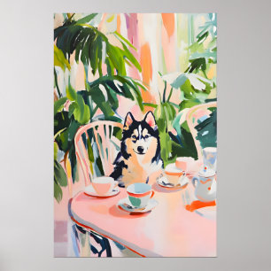 Retro Alaskan Malamute Poster, Alaskan Malamute Poster