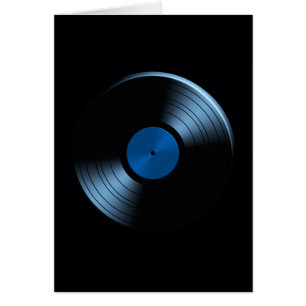 Rétro album de disque vinyle dans le bleu