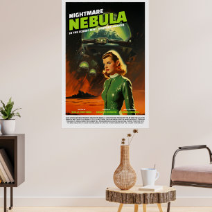 Retro Alien Sci-Fi Movie Inspired Wall Poster