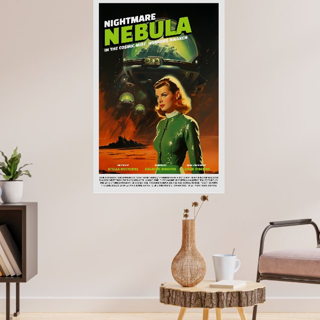 Retro Alien Sci-Fi Movie Inspired Wall Poster (Salon 3)