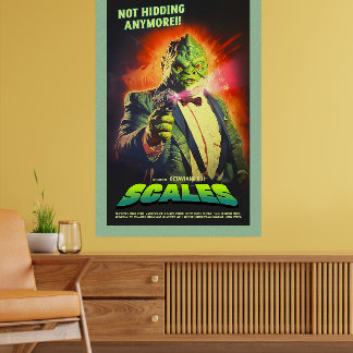Retro Alien Sci-Fi Movie Inspired Wall Poster