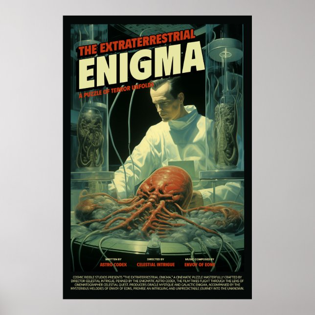 Retro Alien Sci-Fi Movie Inspired Wall Poster (Front)