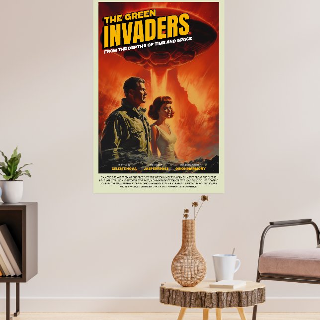 Retro Alien Sci-Fi Movie Inspired Wall Poster (Salon 3)