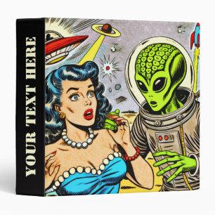 Retro Alien Science Fiction Comics Binder