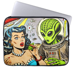 Retro Alien Science Fiction Comics Laptop Sleeve