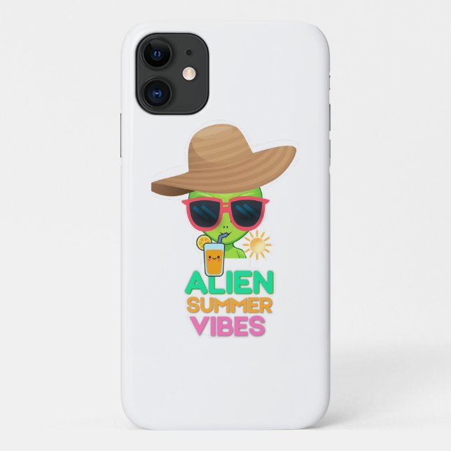 Retro Alien Summer Beach Vibes Case-Mate iPhone Case (Back)