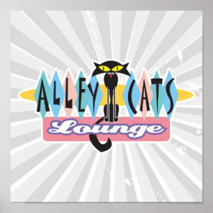 retro alley cats lounge sign