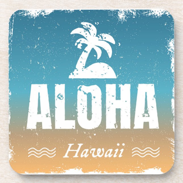 Retro Aloha Hawaii Coaster (Front)