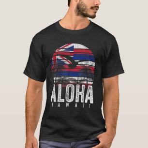 Retro Aloha Hawaii Flag Hawaiian Island Vintage Me T-Shirt