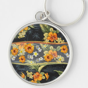 Retro Aloha Shirt and Hibiscus Keychain