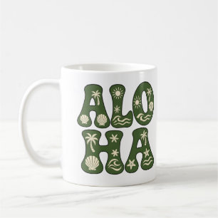 Retro Aloha Tropical Beach Aesthetic Custom Coffee Mug