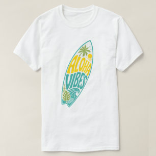 Retro Aloha Vibes Surfboard Typography T-Shirt