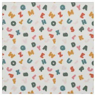 retro alphabet soup fabric