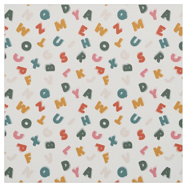 retro alphabet soup fabric (Swatch)
