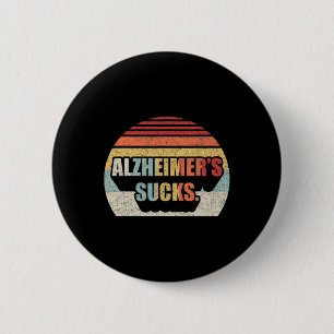 Retro Alzheimers Dementia Alzheimer Disease Awaren 2 Inch Round Button