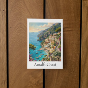Retro Amalfi Coast Italy Vintag Travel Art Print Postcard
