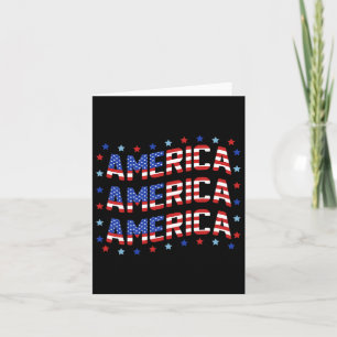 Retro America 4th Of July American Flag Patriotic  Card