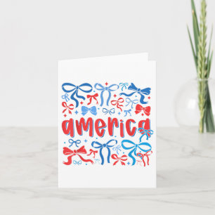 Retro America Coquette 4th Of July Memorial Indepe Card