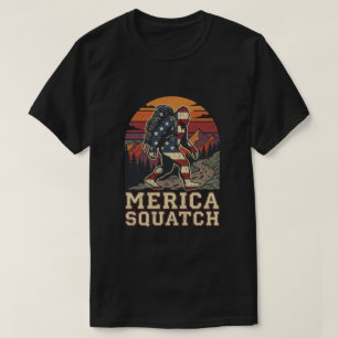 Retro American Bigfoot Sasquatch Nature T-Shirt