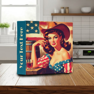 Retro American Cowgirl Pinup Binder