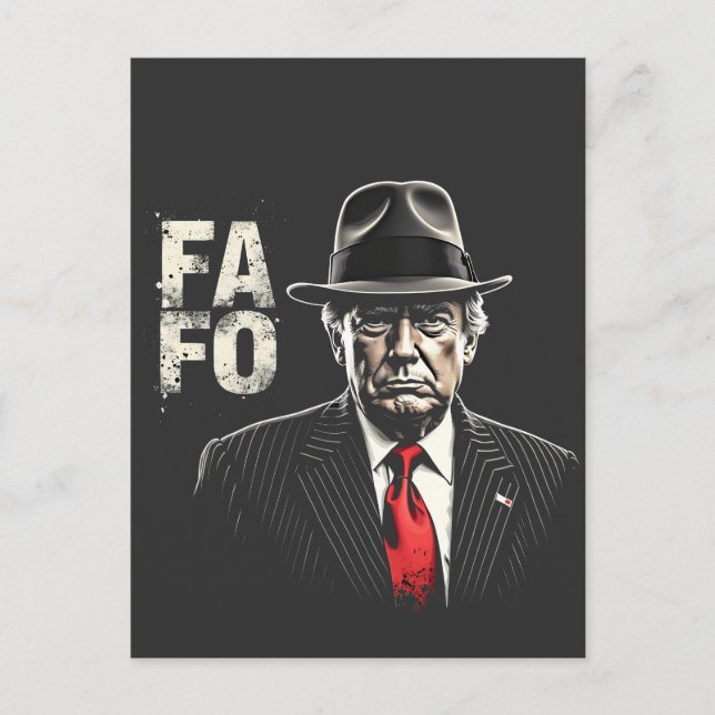 Retro American Donald Trump FAFO USA Flag Patriot Holiday Postcard (Front)