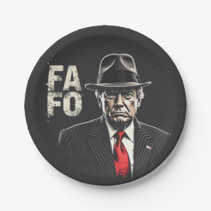Retro American Donald Trump FAFO USA Flag Patriot Paper Plate