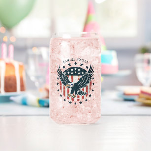 Retro American Eagle Can Glass
