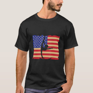 Retro American Flag Baton Twirling Twirler Majoret T-Shirt