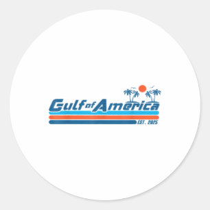 Retro American Flag Beach  Classic Round Sticker