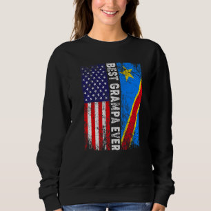 Retro American Flag Congo Flag Best Grampa Ever Fa Sweatshirt