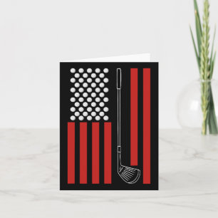 Retro American Flag Golf Gift For Golfer Funny Gol Card