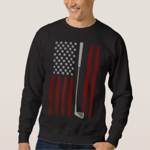 Retro American Flag Golf Gift for Golfer Funny Gol Sweatshirt